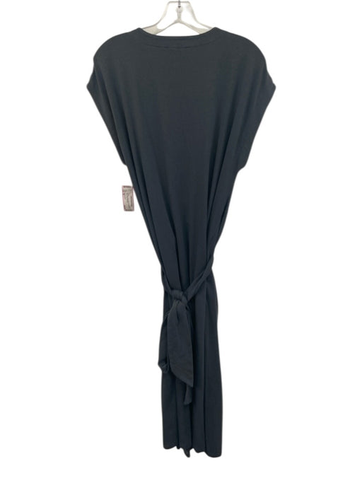 Modern Citizen Size XL Slate Blue Cotton Blend Tie Waist Cap Sleeve Midi Dress Slate Blue / XL
