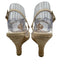Tory Burch Shoe Size 9 Beige Leather Gold Tone Hardware Logo Slingback Wedges Beige / 9