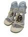 Tory Burch Shoe Size 9 Beige Leather Gold Tone Hardware Logo Slingback Wedges Beige / 9