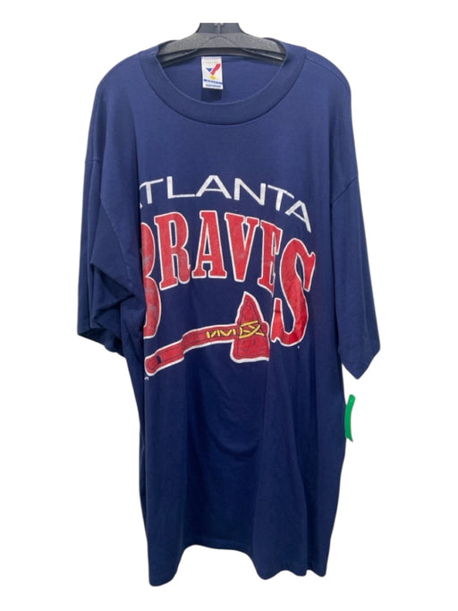 Artex Vintage Size One Size Blue & Red Cotton Braves T Shirt Men's Short Sleeve One Size