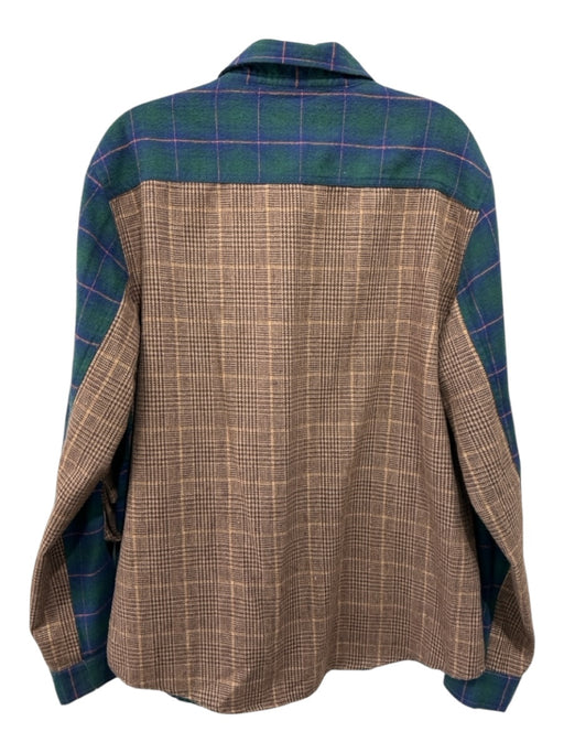 Bodega Size L Green & Tan Cotton Blend Plaid Button up Men's Long Sleeve Shirt Green & Tan / L