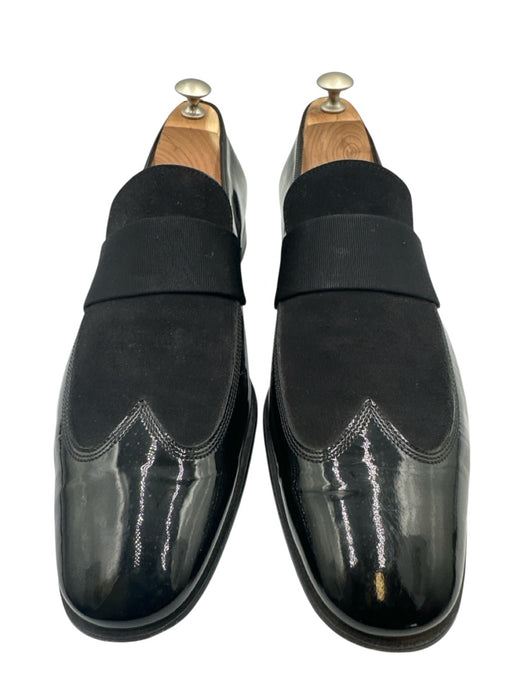 Ferragamo Shoe Size 10 Black Patent Leather & Suede Dress Tuxedo Men's Shoes Black / 10