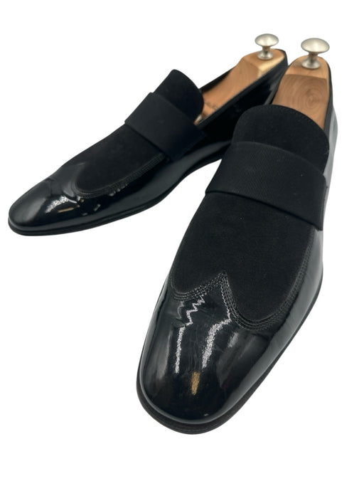 Ferragamo Shoe Size 10 Black Patent Leather & Suede Dress Tuxedo Men's Shoes Black / 10
