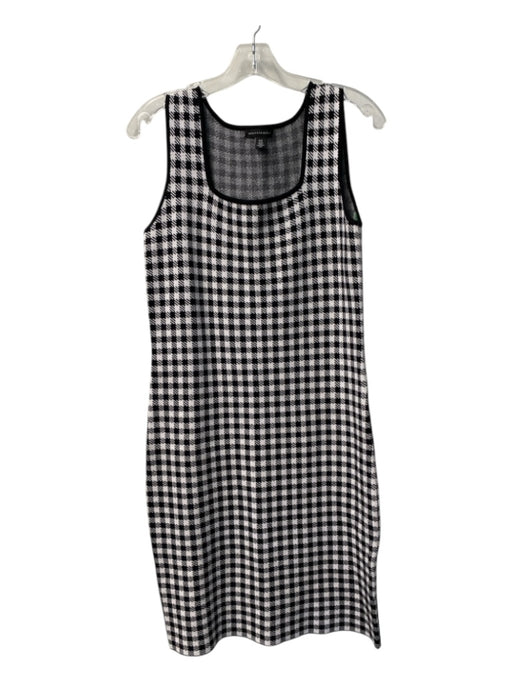 Saks Fifth Avenue Size S Black & White Rayon Blend Square Neck Sleeveless Dress Black & White / S