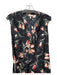 Rebecca Taylor Size 4 Black & Multi Cotton V Neck Sleeveless Tie Front Dress Black & Multi / 4