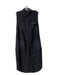 T Alexander Wang Size M Black Silk Sleeveless Button Front Collared Sheer Dress Black / M