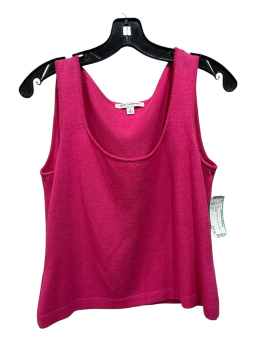 St John Size S Pink Wool Sleeveless Square Neck Top Pink / S