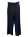 St John Basics Size 4 Black Wool Elastic Waist Pleated Straight Pants Black / 4