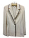 St John Evening Size 8 Cream Wool Blend 1 Button Rhinestone Detail Jacket Cream / 8