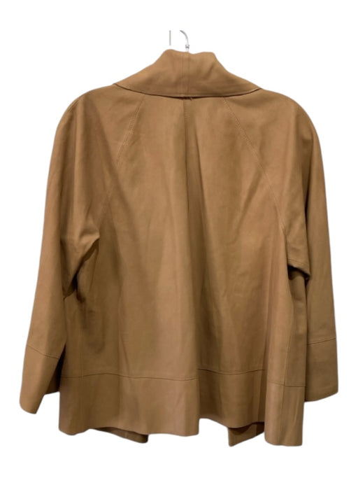 Doncaster Size 10 Tan Brown Leather Open Front 3/4 Sleeve Jacket Tan Brown / 10