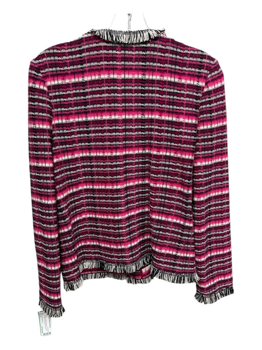 St John Collection Size 6 Pink, Black & White Wool Blend Fringe trim Jacket Pink, Black & White / 6