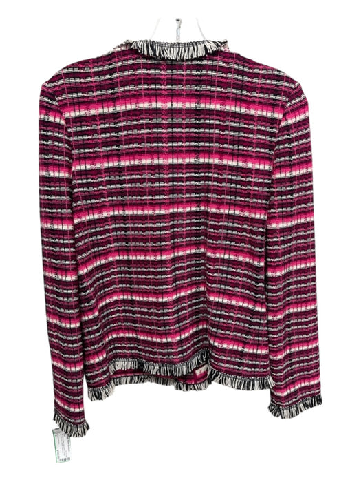 St John Collection Size 6 Pink, Black & White Wool Blend Fringe trim Jacket Pink, Black & White / 6