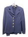 St John Basics Size 6 Navy Blue Wool Blend Button Up Gold Button Detail Jacket Navy Blue / 6