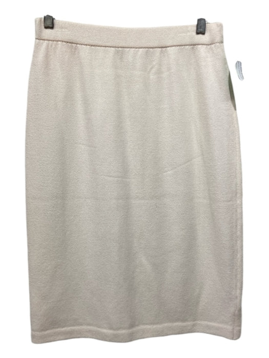 St. John Collection Size 6 Cream Wool Blend Elastic Waist Skirt Cream / 6