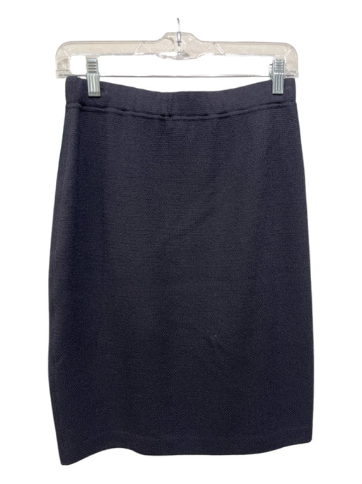 St. John Collection Size 4 Black Wool Blend Textured Elastic Waist Skirt Black / 4