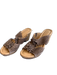 Bjorndal Shoe Size 8.5 Taupe & Tan Leather Slip On Open Toe Wedge Sandals Taupe & Tan / 8.5