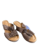 Bjorndal Shoe Size 8.5 Taupe & Tan Leather Slip On Open Toe Wedge Sandals Taupe & Tan / 8.5