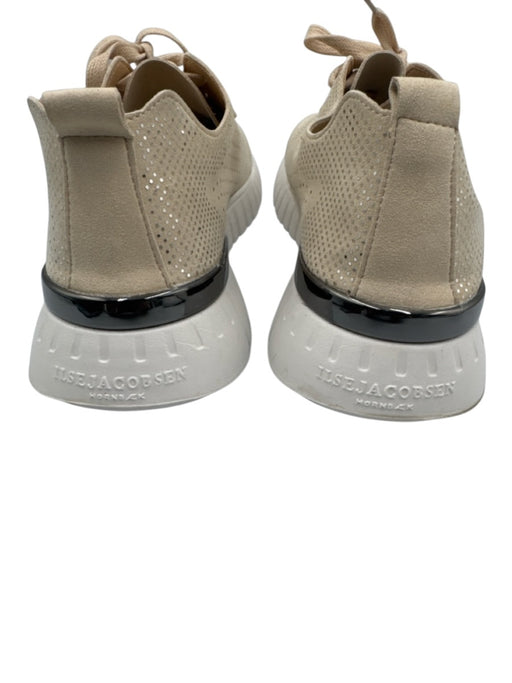 Ilse Jacobsen Shoe Size 39 Beige & Silver Leather Upper Lace Up Sneakers Beige & Silver / 39