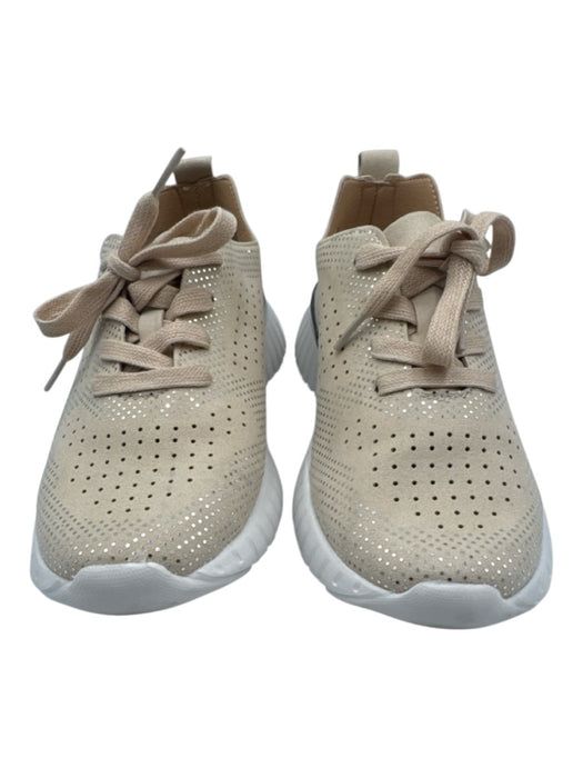 Ilse Jacobsen Shoe Size 39 Beige & Silver Leather Upper Lace Up Sneakers Beige & Silver / 39