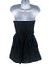 Faithfull the Brand Size M Black Linen Smocked Back Gathered Side Strapless Top Black / M