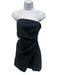 Faithfull the Brand Size M Black Linen Smocked Back Gathered Side Strapless Top Black / M