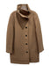 J Crew Size 2 Brown Wool Blend Mock Neck Button Zip Coat Brown / 2