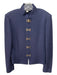 St John Collection Size 6 Navy Blue Wool Blend Gold hardware Zip Front Jacket Navy Blue / 6