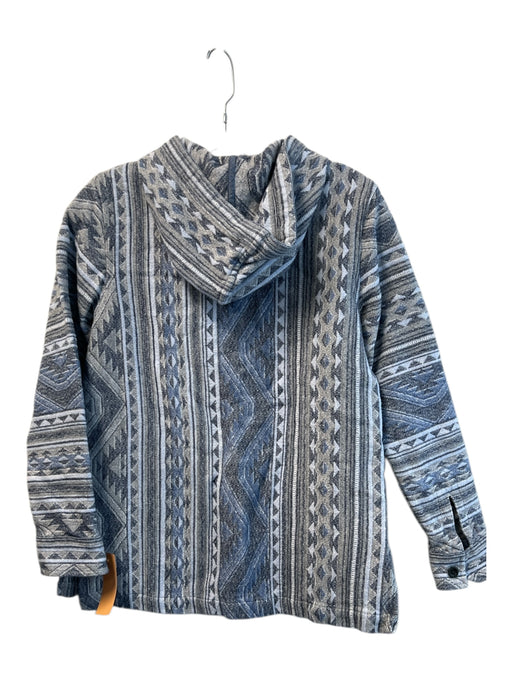 Faherty Size XS Shades of Blue Cotton Half Button Hood Kangaroo Pocket Hoodie Shades of Blue / XS