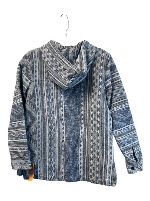 Faherty Size XS Shades of Blue Cotton Half Button Hood Kangaroo Pocket Hoodie Shades of Blue / XS
