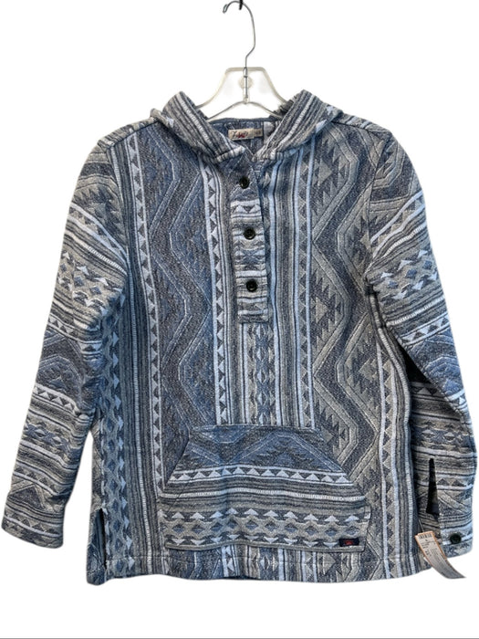 Faherty Size XS Shades of Blue Cotton Half Button Hood Kangaroo Pocket Hoodie Shades of Blue / XS