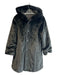 Orvis Size S Black Polyester Faux Fur Button Down Hooded Reversible Coat Black / S