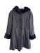 Orvis Size S Black Polyester Faux Fur Button Down Hooded Reversible Coat Black / S