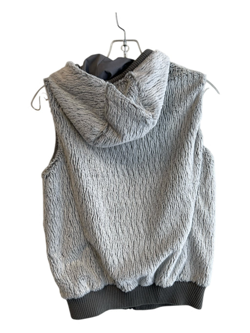 Patagonia Size XS Ice Blue Polyester Faux Fur Hood Zip Front Ribbed Detail Vest Ice Blue / XS