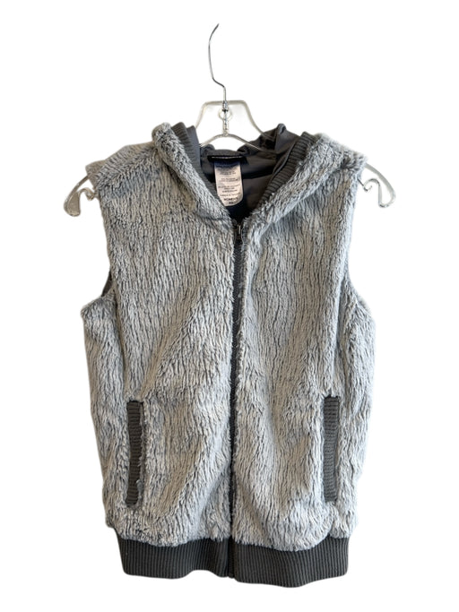 Patagonia Size XS Ice Blue Polyester Faux Fur Hood Zip Front Ribbed Detail Vest Ice Blue / XS
