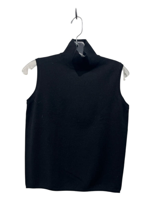 Agnona Size M/44 Black Cashmere High Neck Sleeveless Top Black / M/44