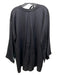 Roland Mouret Size S Black Silk Blend Textured V Neck Long Sleeve Top Black / S