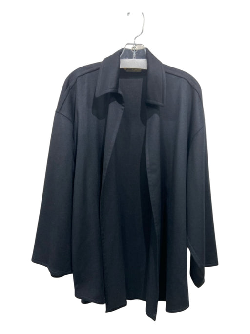 Loro Piana x Flannella Size One Size Navy Blue Wool Open Front Jacket Navy Blue / One Size