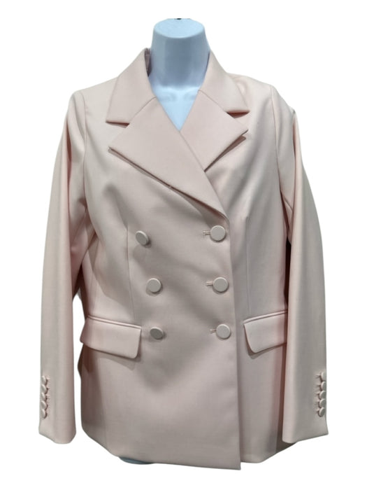 Adam Lippes Size 8 Blush Pink Virgin Wool Blend Double Breast Blazer Jacket Blush Pink / 8