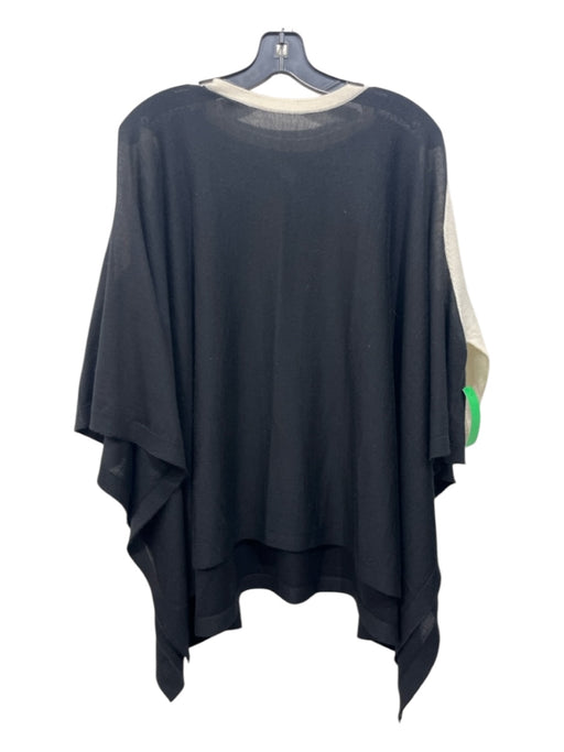 Shari's Place Size One Size Black & Cream Cashmere Color Block Crew Neck Top Black & Cream / One Size