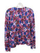 Escada Size S Blue, Pink, Red Viscose Floral Round Neck Sleeveless Sweater Set Blue, Pink, Red / S