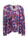 Escada Size S Blue, Pink, Red Viscose Floral Round Neck Sleeveless Sweater Set Blue, Pink, Red / S