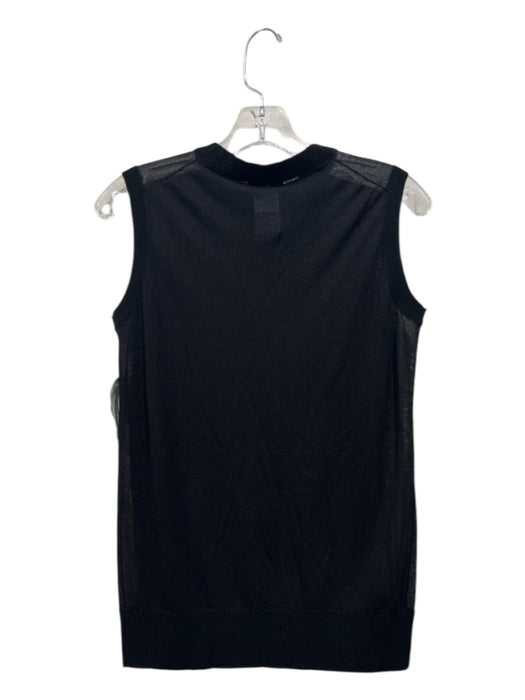 Lafayette 148 Size S Black Lyocell blend Crew Neck Thin Knit Sleeveless Top Black / S