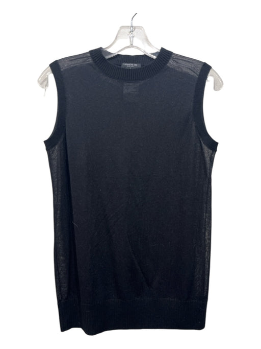 Lafayette 148 Size S Black Lyocell blend Crew Neck Thin Knit Sleeveless Top Black / S