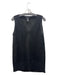 Donna Karan Size M Black Silk Chunky Knit V Neck Sleeveless Top Black / M