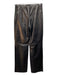 Agnona Size L Black Leather Side Zip Straight Leg Pants Black / L