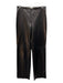 Agnona Size L Black Leather Side Zip Straight Leg Pants Black / L