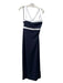 Staud Size M Navy Rayon Blend White Trim Criss Cross Midi Dress Navy / M