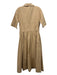 Gretchen Scott Size S Khaki Cotton Blend Half Sleeve Midi Collared Dress Khaki / S