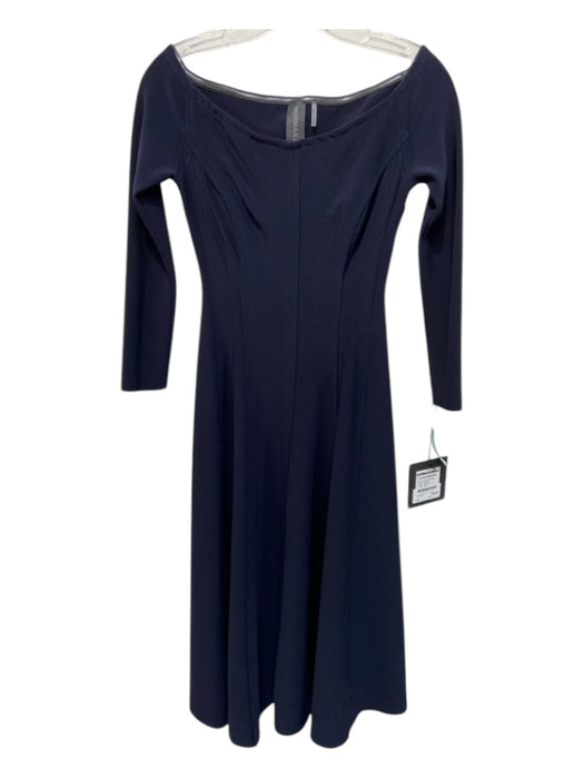 Norma kamali Size XS/34 Navy Long Sleeve Off Shoulder Midi Dress Navy / XS/34