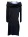 Brandon Maxwell Size L Black Viscose Off Shoulder Long Sleeve Dress Black / L